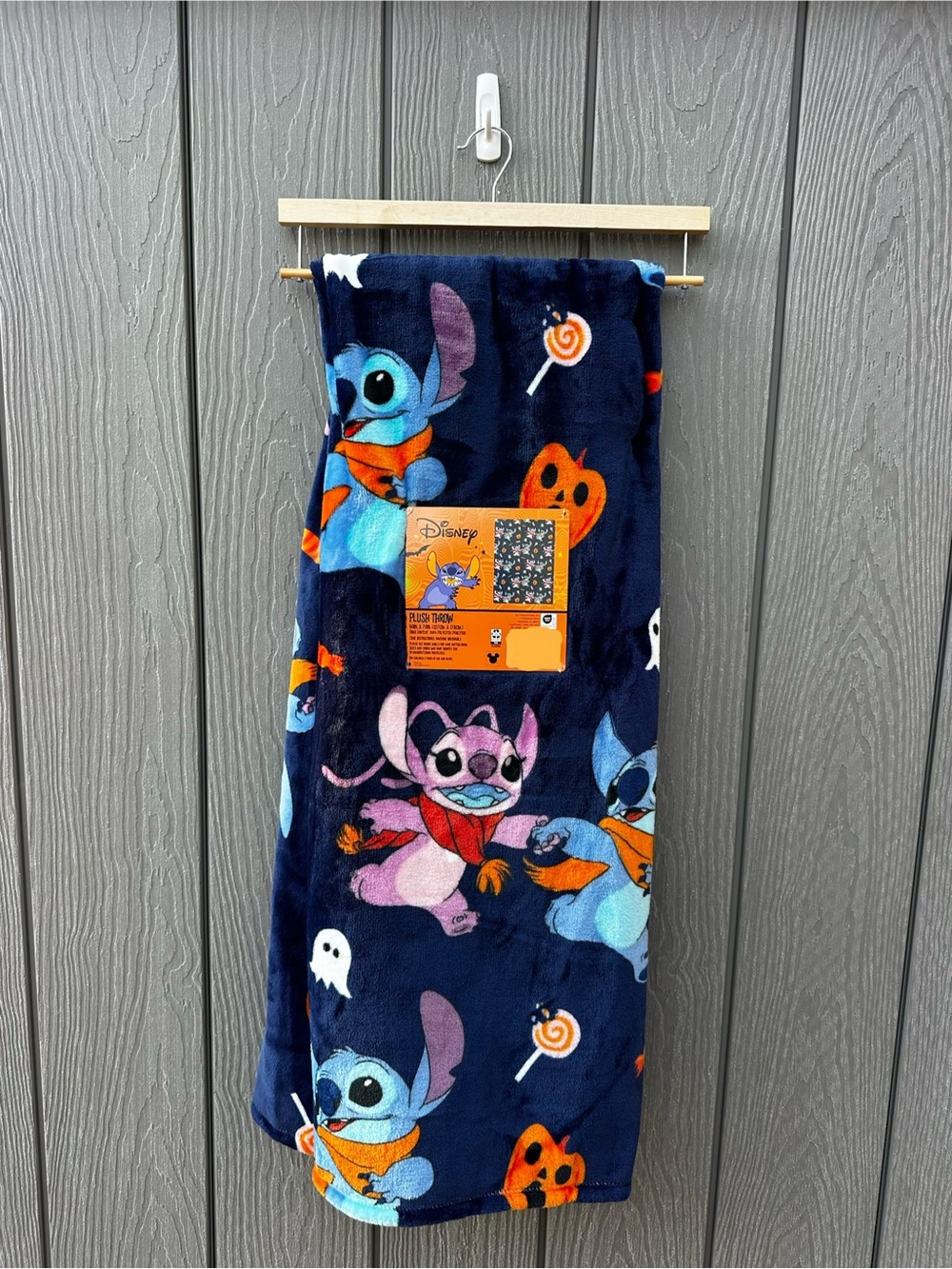 Stitch & Angel Halloween Plush Throw Blanket Disney NWT